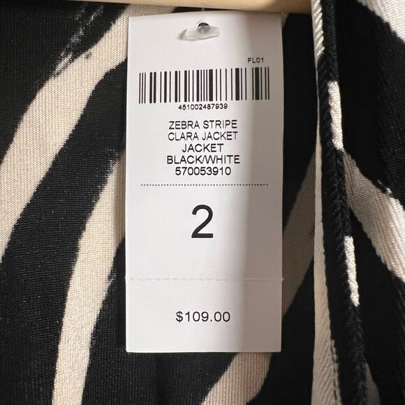 Chico’s Travelers Zebra Animal Stripe Clara Cardigan Sweater Size US 12 - Picture 7 of 7